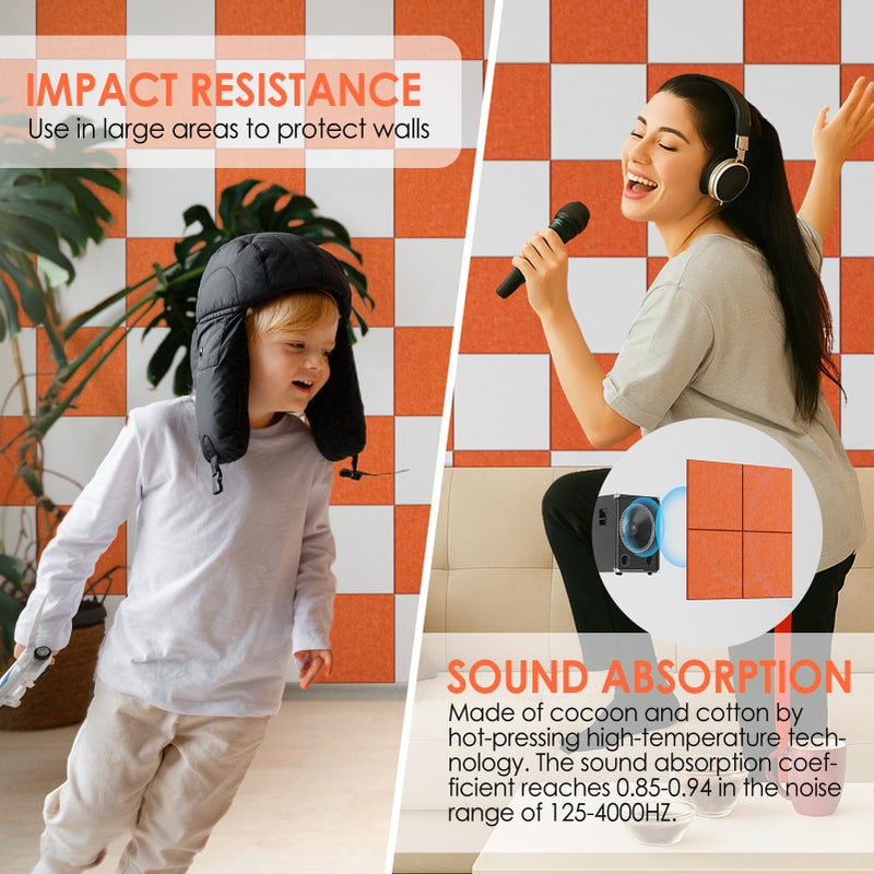 MaxGear Large Cork Board for Wall 36"" x 24"", Orange Bulletin Board, 6 Pack Felt Wall Tiles with Pushpins, Cork Boards for Office Push Pin Board Tack Board Felt Board - Image 3